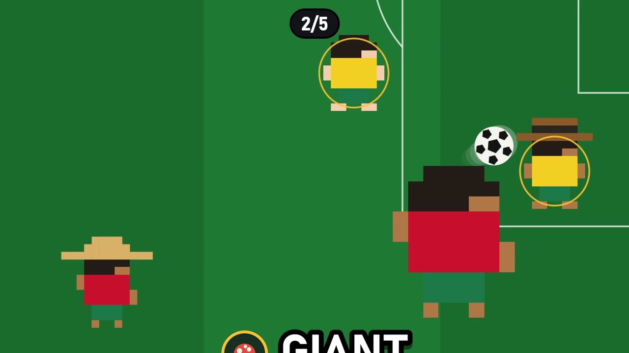 A giant player in a sombrero blocking the way