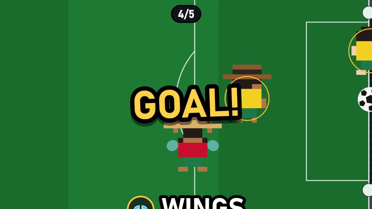 A goal scored by a player with wings
